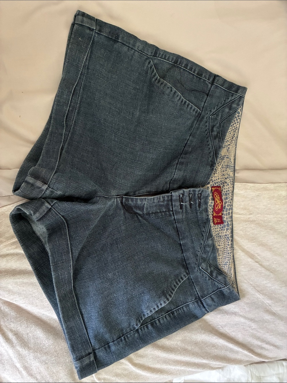 one 5 one Dark Blue Denim Jean Shorts